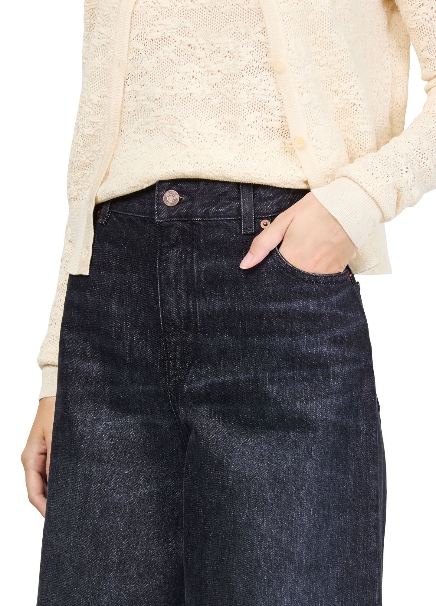 Chloé Ide Leg High-rise Jeans In Black