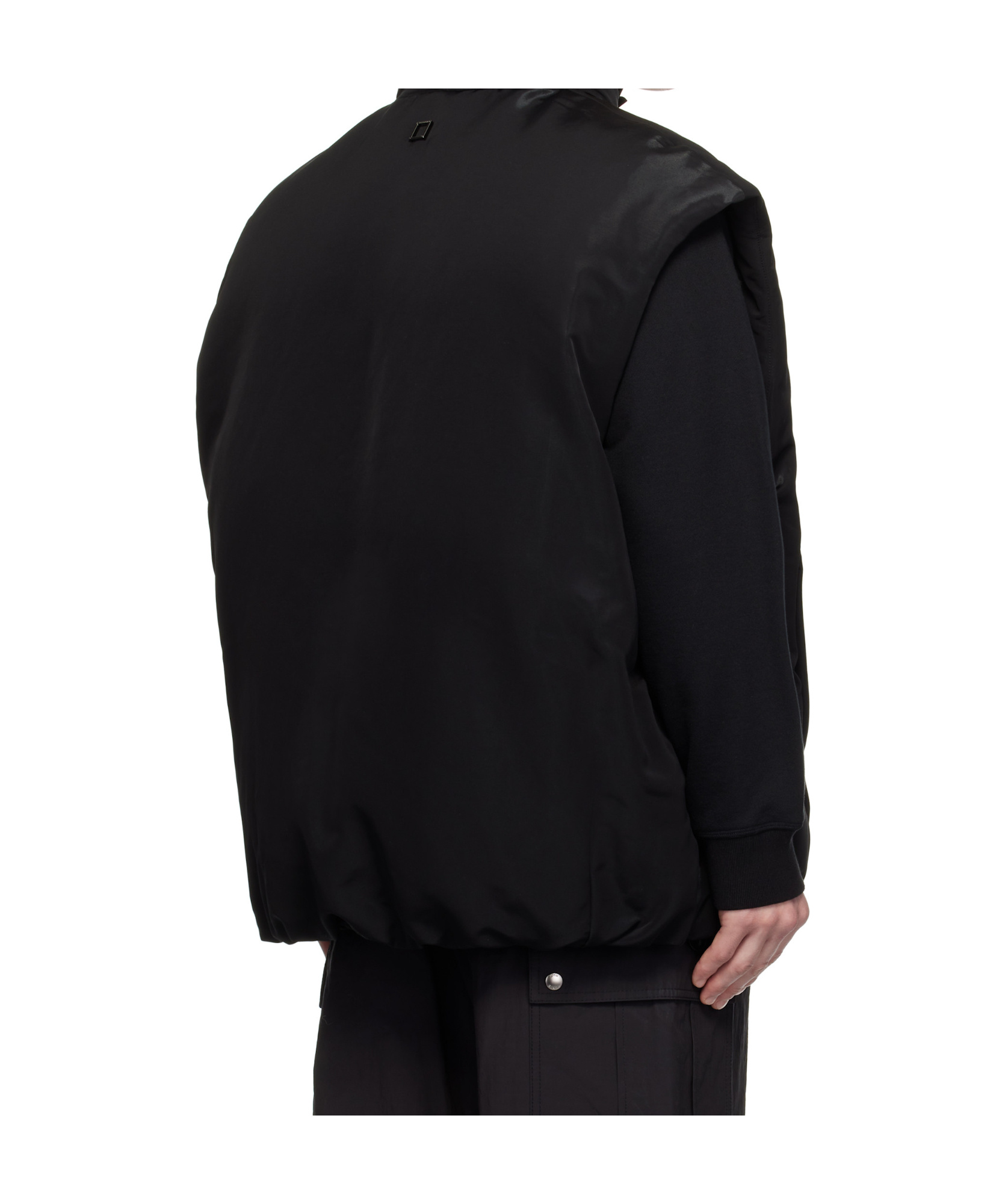Wooyoungmi Black Bonded-logo Down Vest In Black