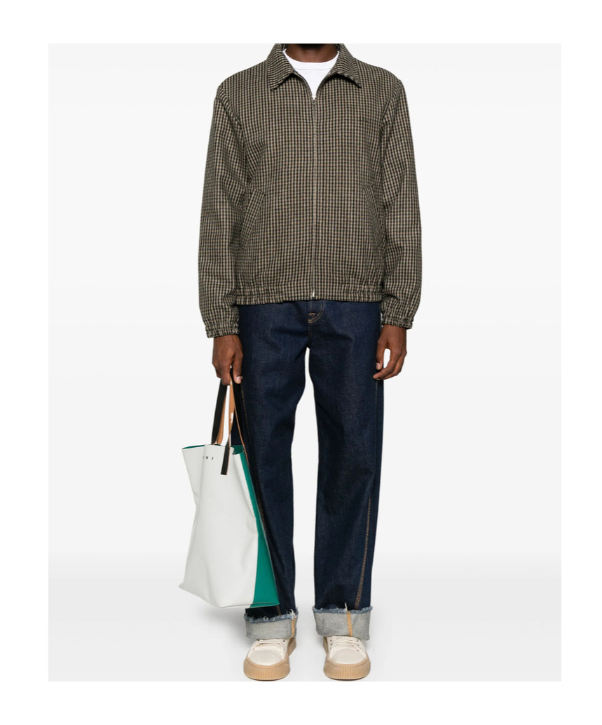 Apc Gilbert Checked Brushed Wool-blend Blouson Jacket