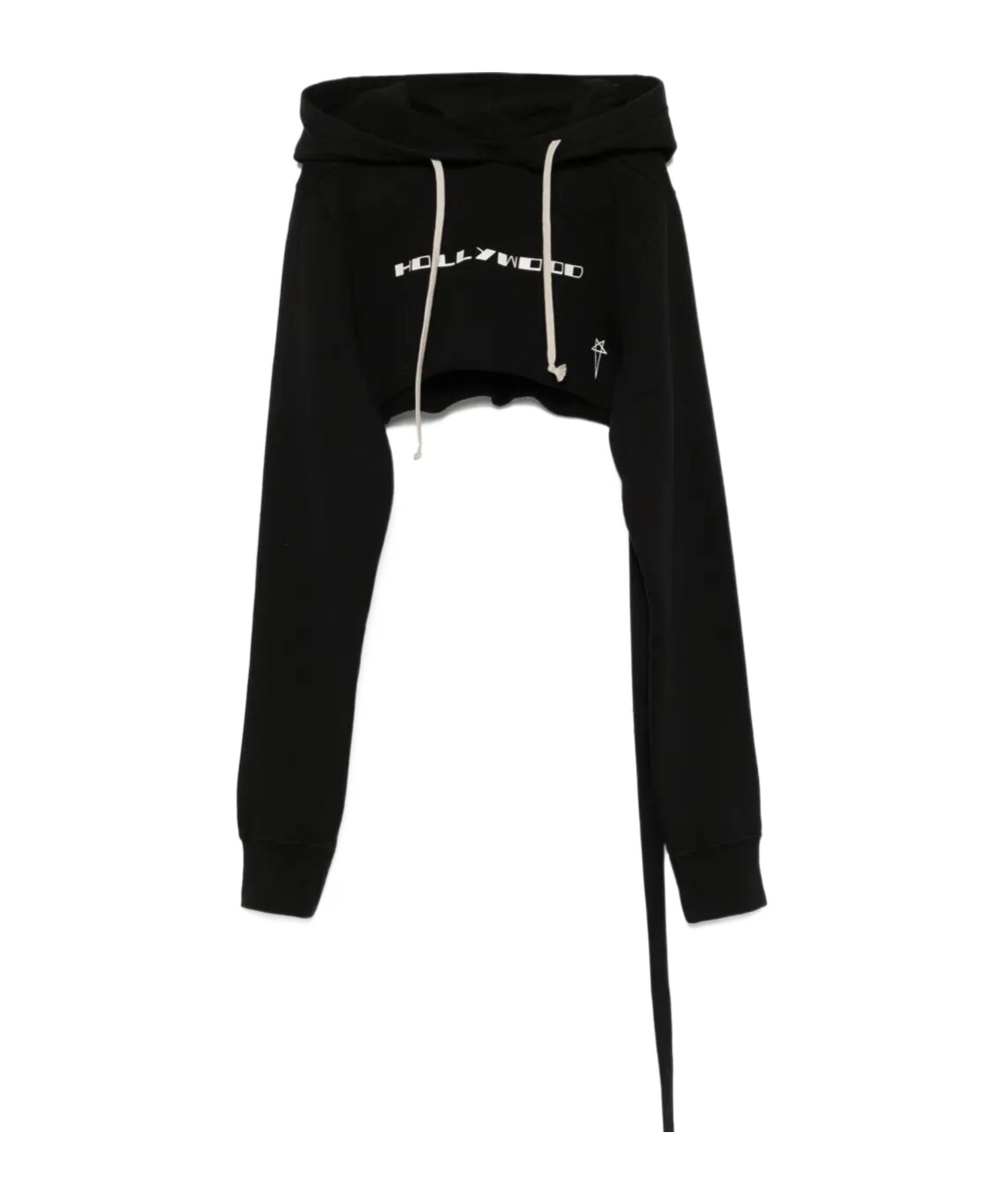 RICK OWENS DRKSHDW FELPA CROPPED HOODIE 