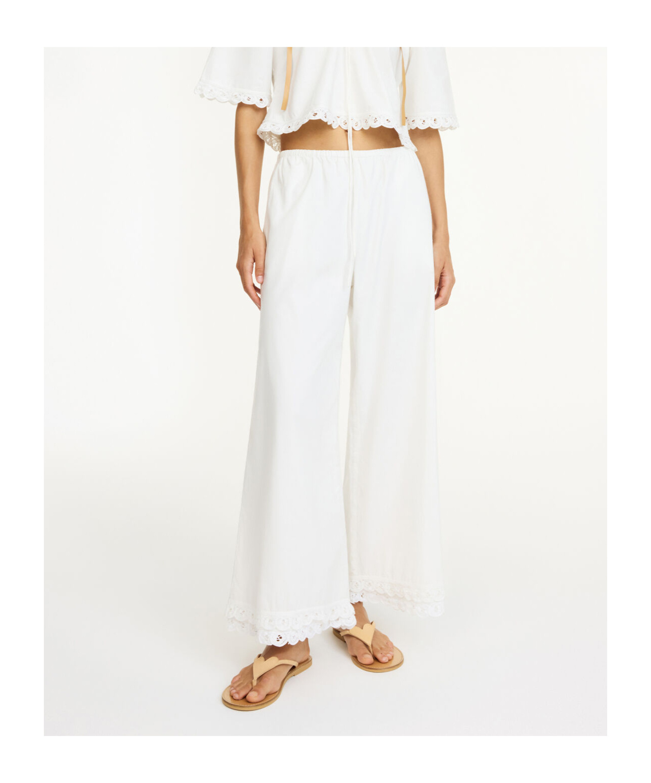 Shop By Malene Birger Luisa Palazzo Pants In Soft White