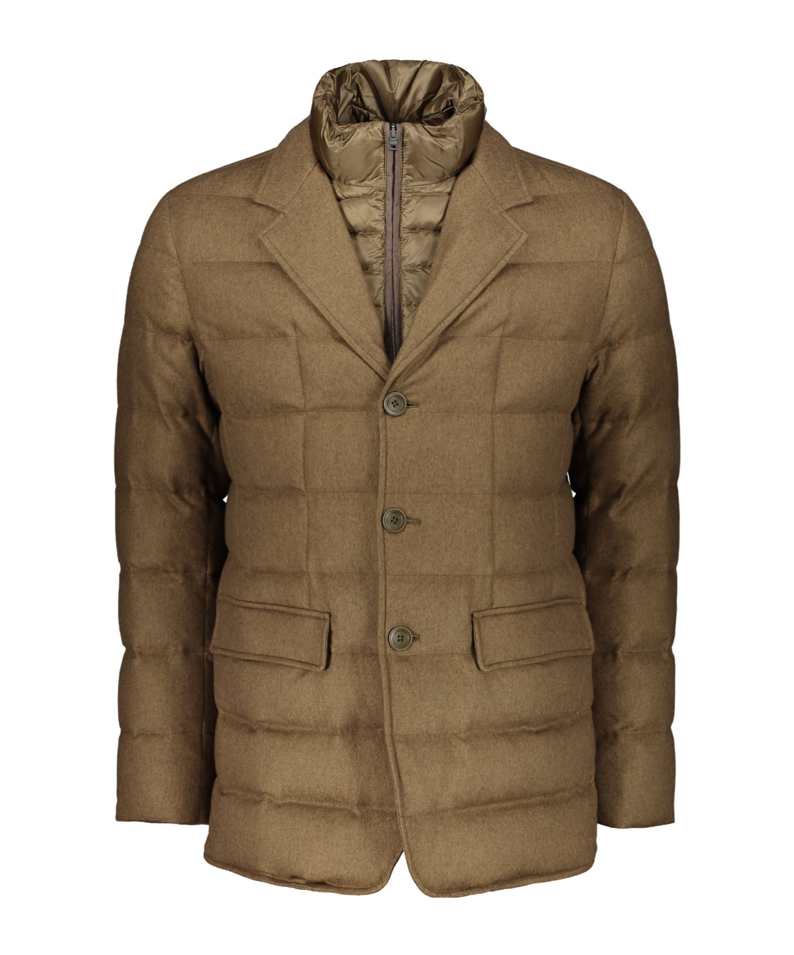 Herno Removable-panel Padded Jacket In Brown