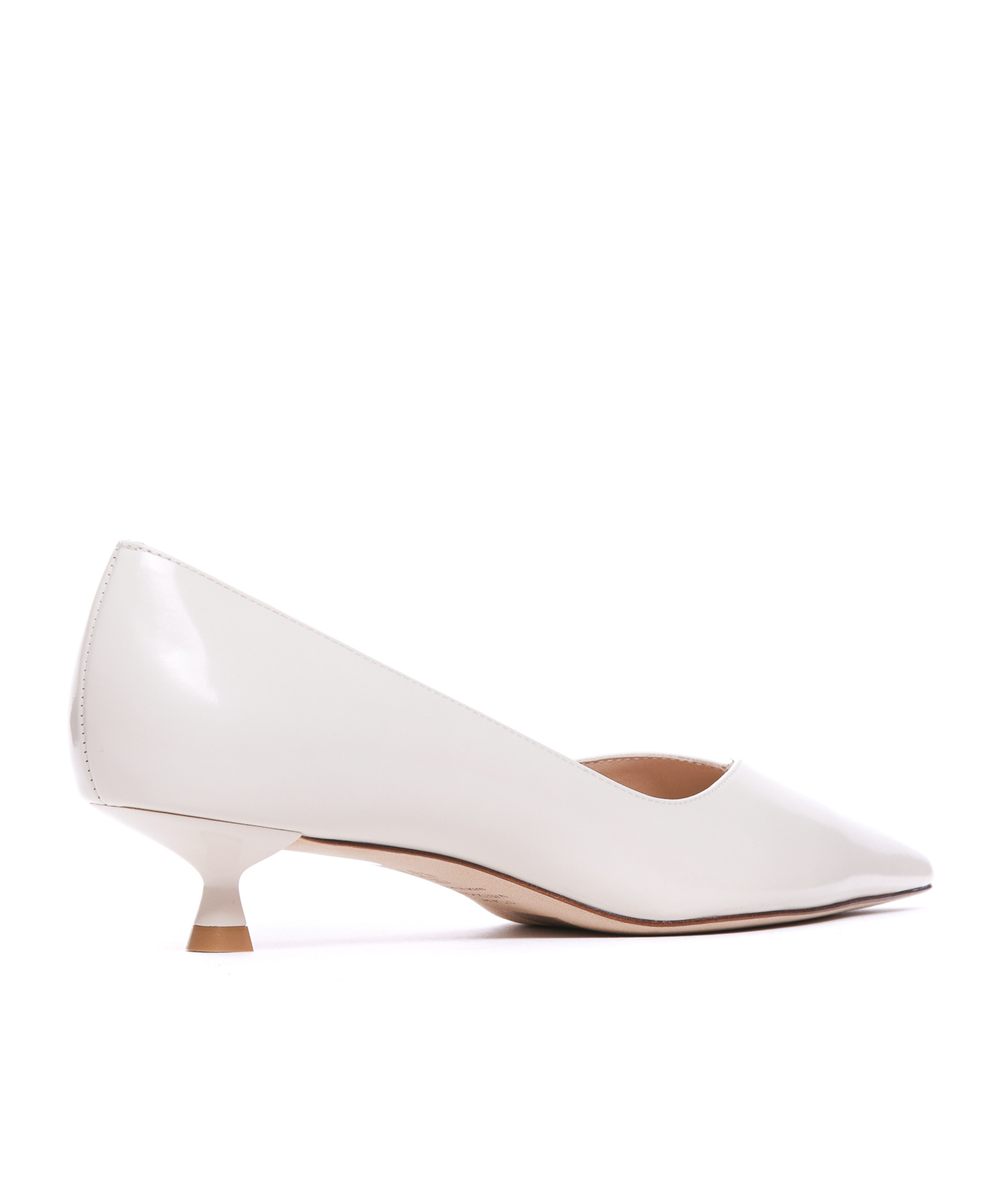 Stuart Weitzman Eva Leather Kitten-heel Pumps In White