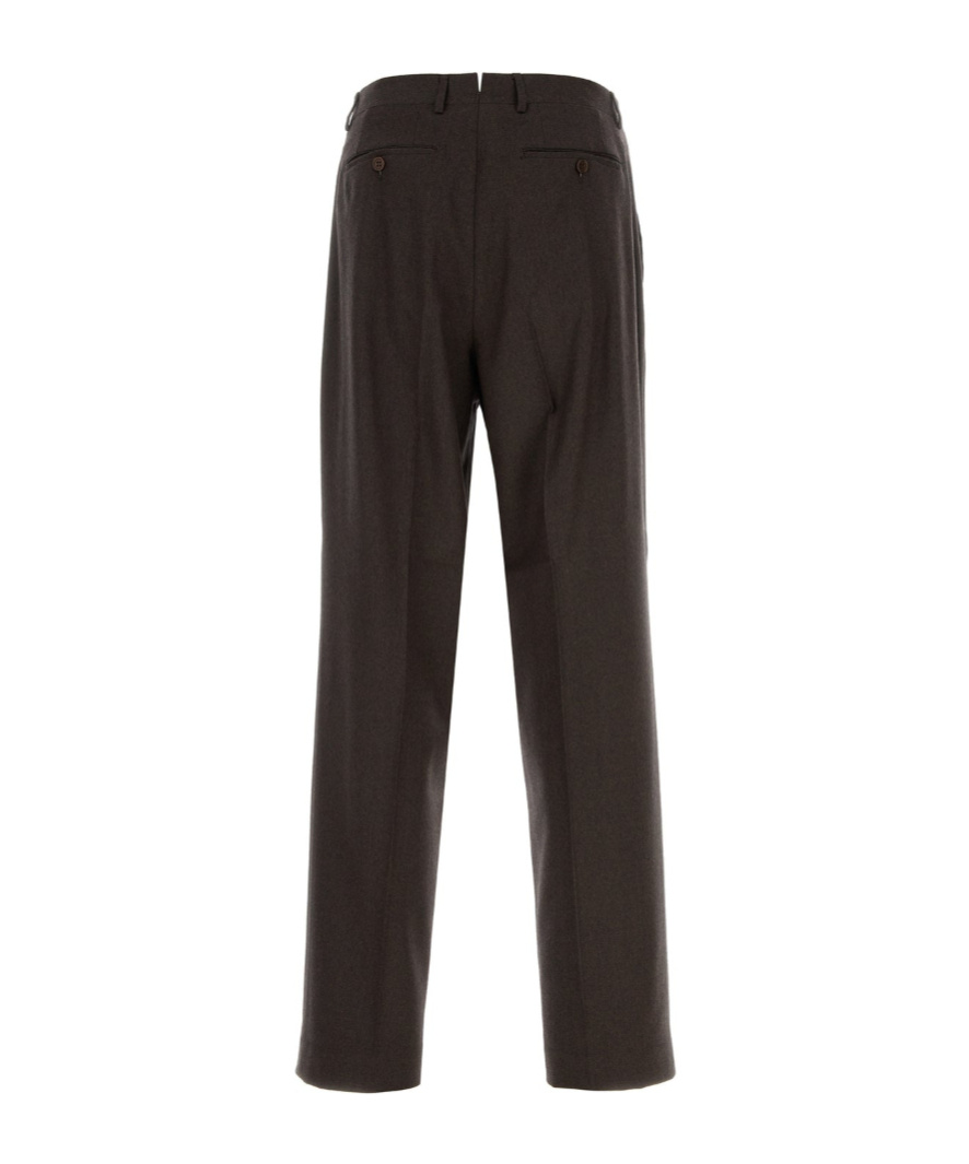 Canali Dark Brown Wool Pant In Brown
