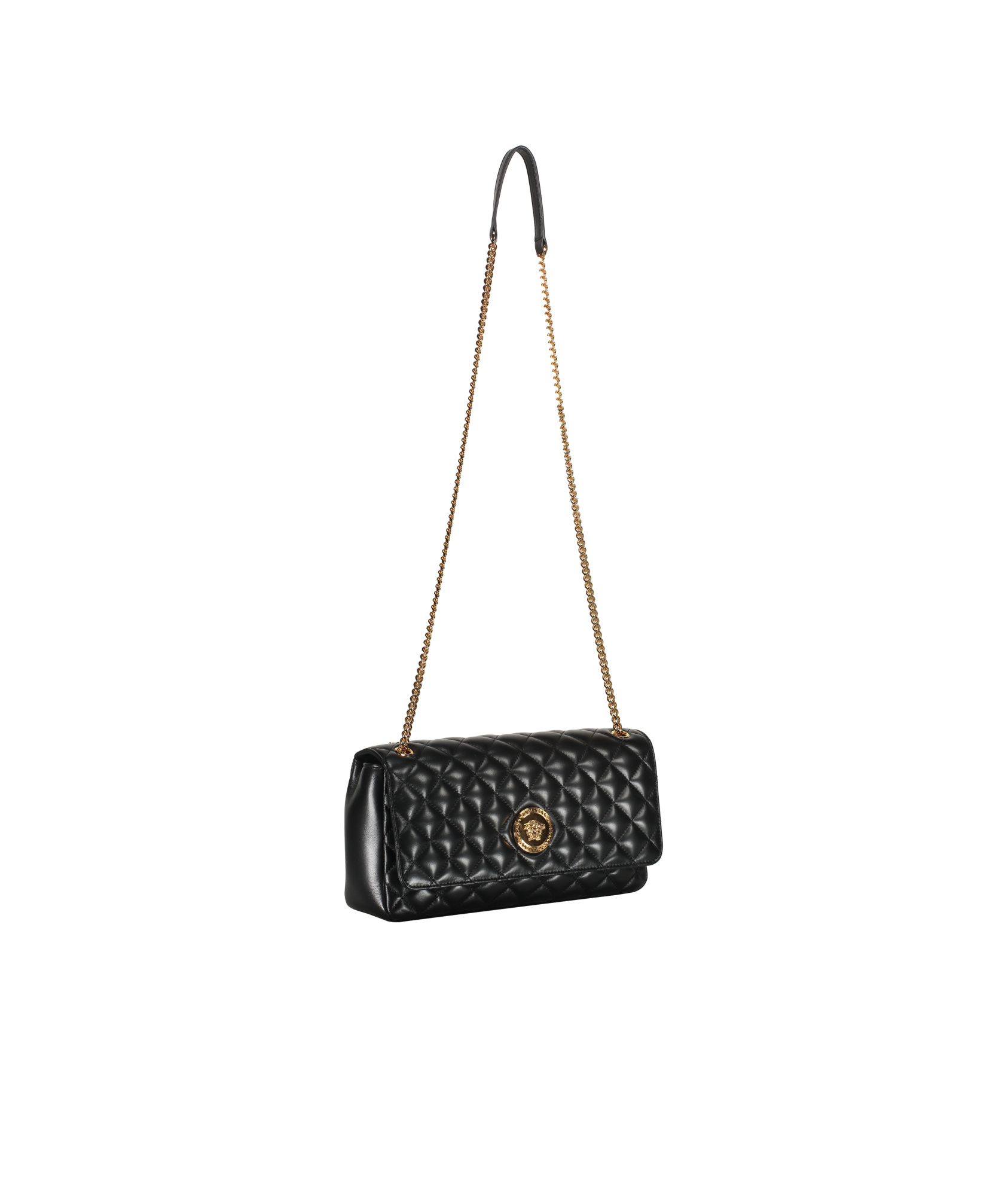 Versace Leather Crossbody Bag In Black
