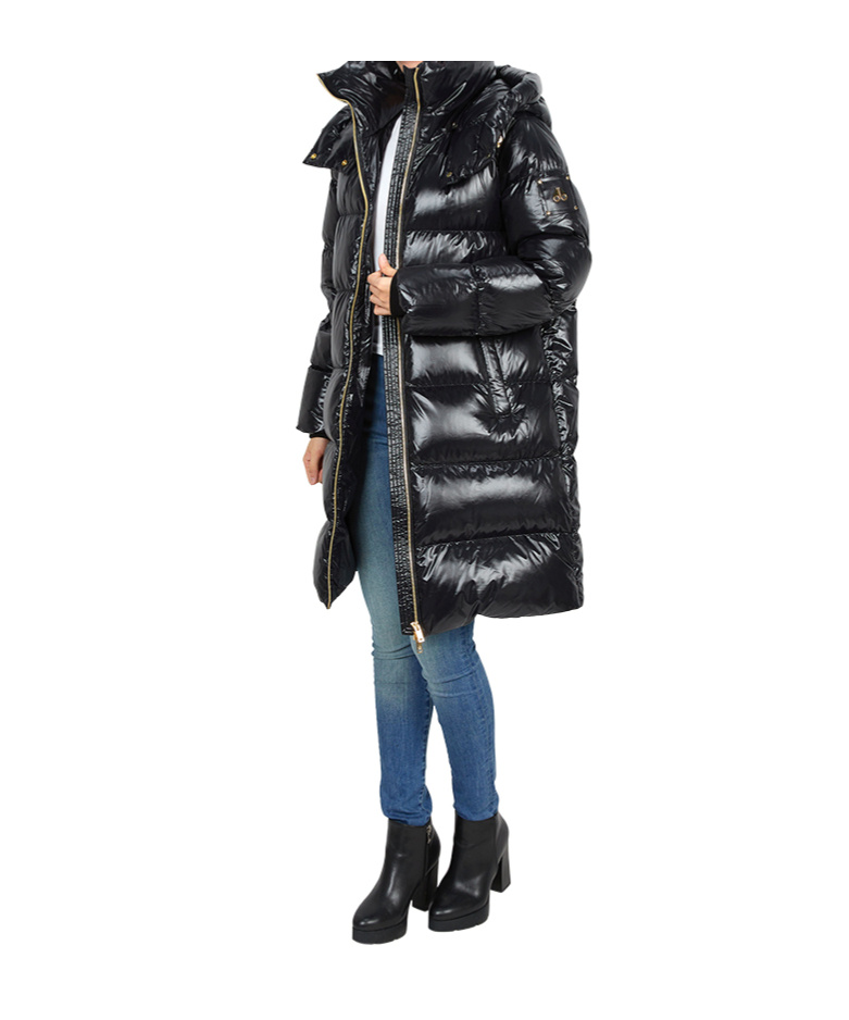 Moose Knuckles Long-sleeved Down Jacket In Black