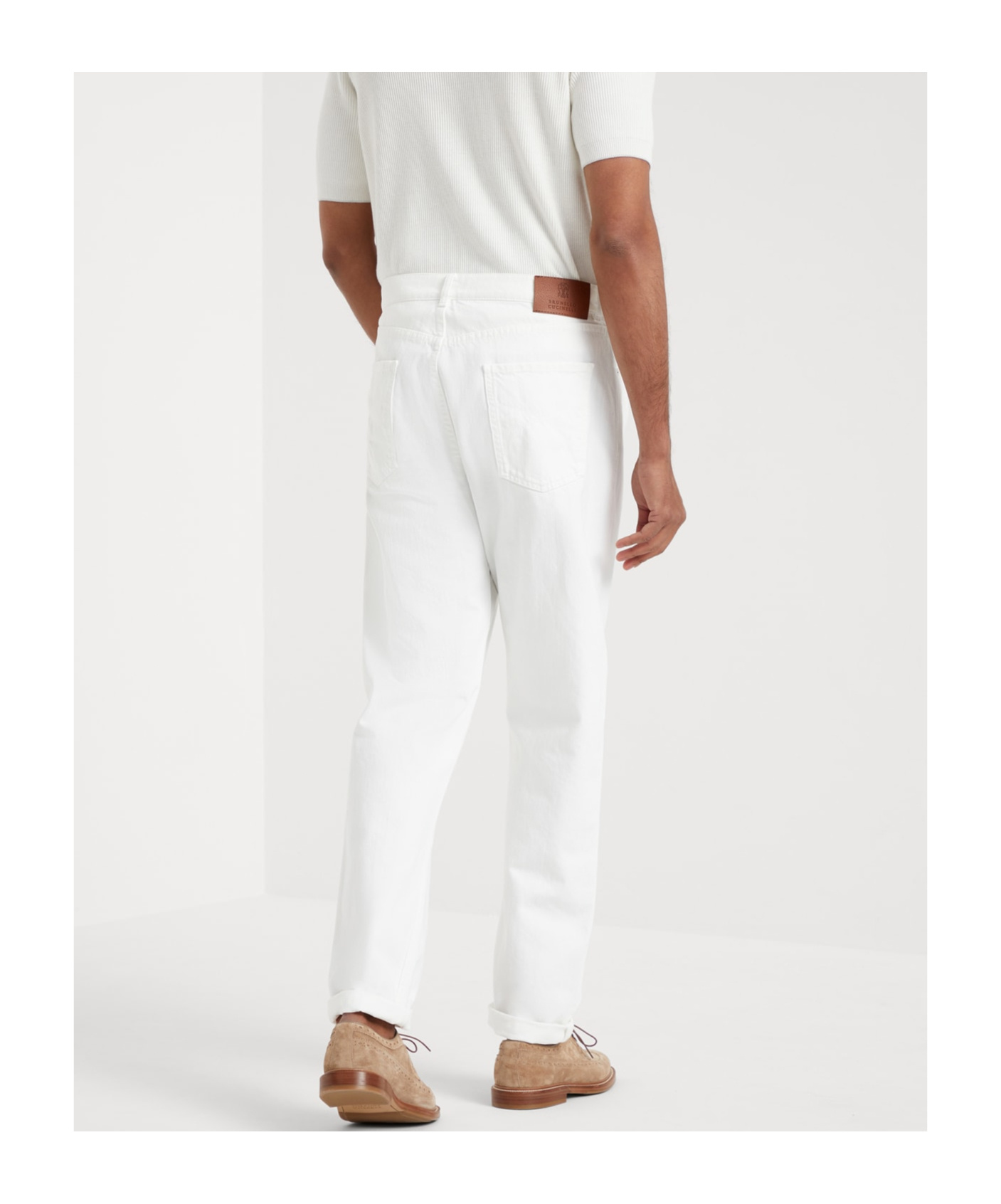Brunello Cucinelli Belt-loop Jeans In White