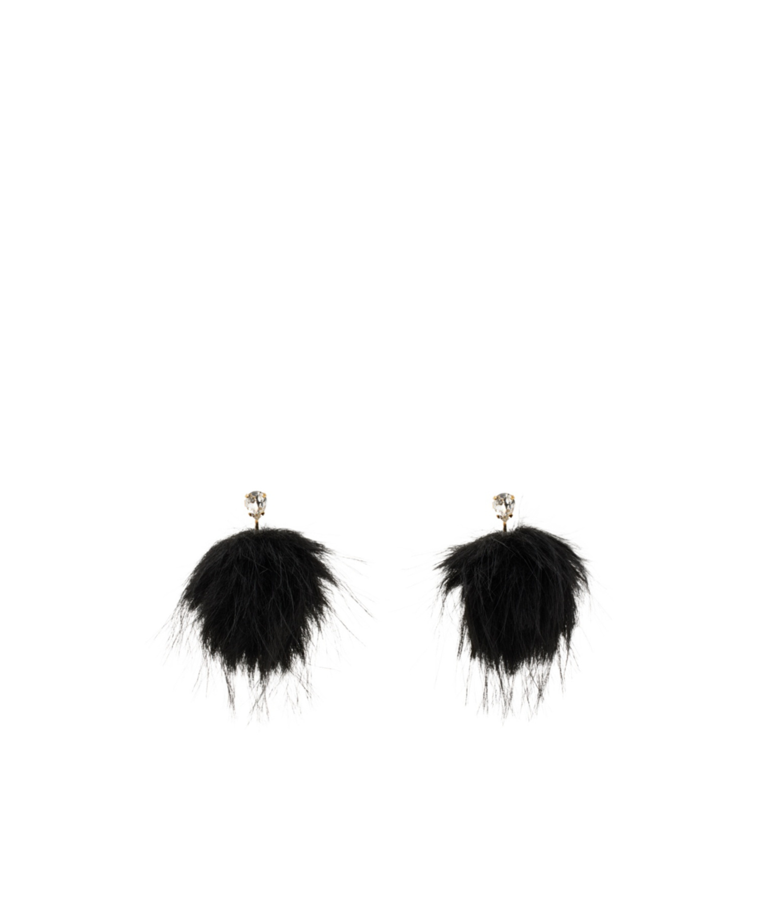 Simone Rocha Crystal Stud Pompom Earrings In Black