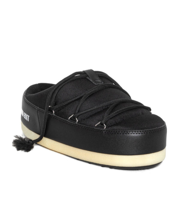Moon Boot Icon Logo-print Slides In Black