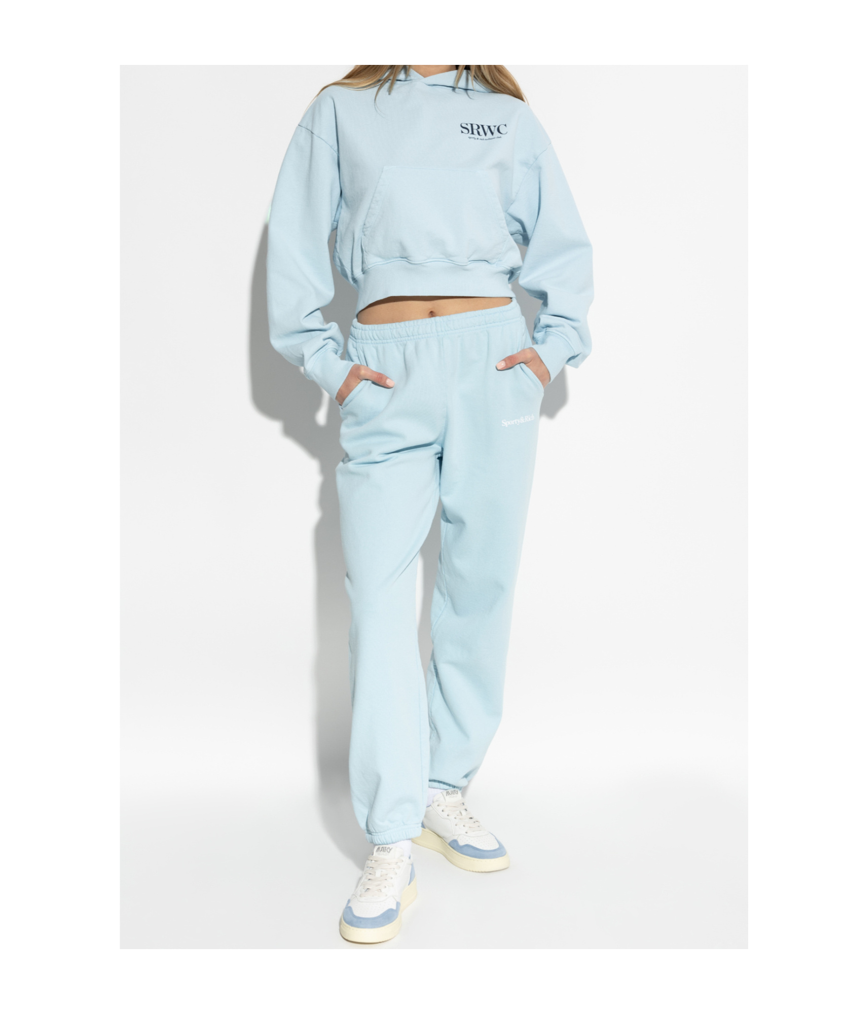 Sporty And Rich Long-sleeved Sweater In Blue
