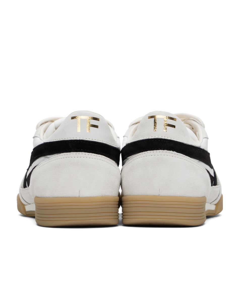 Tom Ford Round Head Lacing Low-cut Casual Sneakers In White