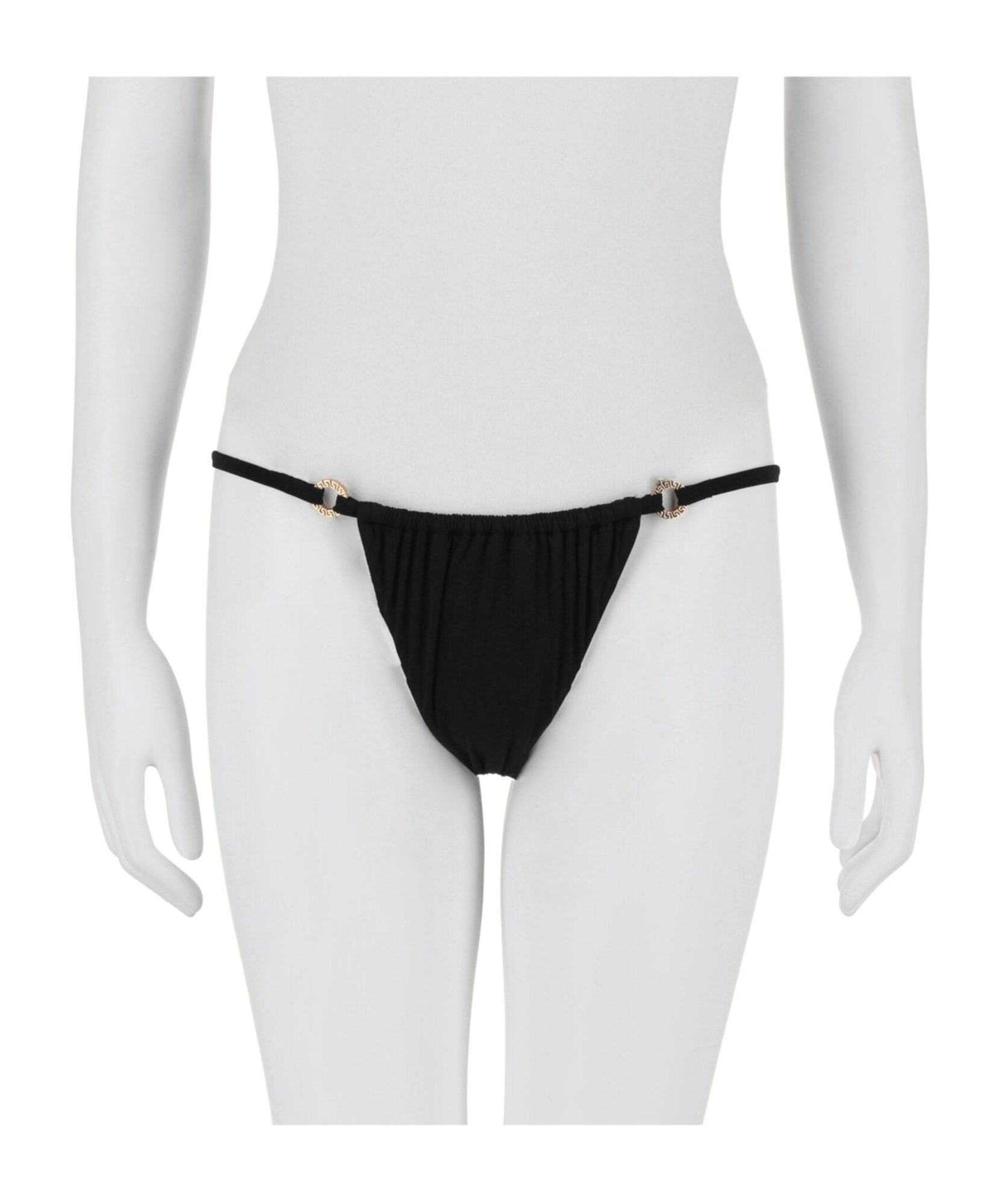 Versace Logo Bikini Bottoms In Black