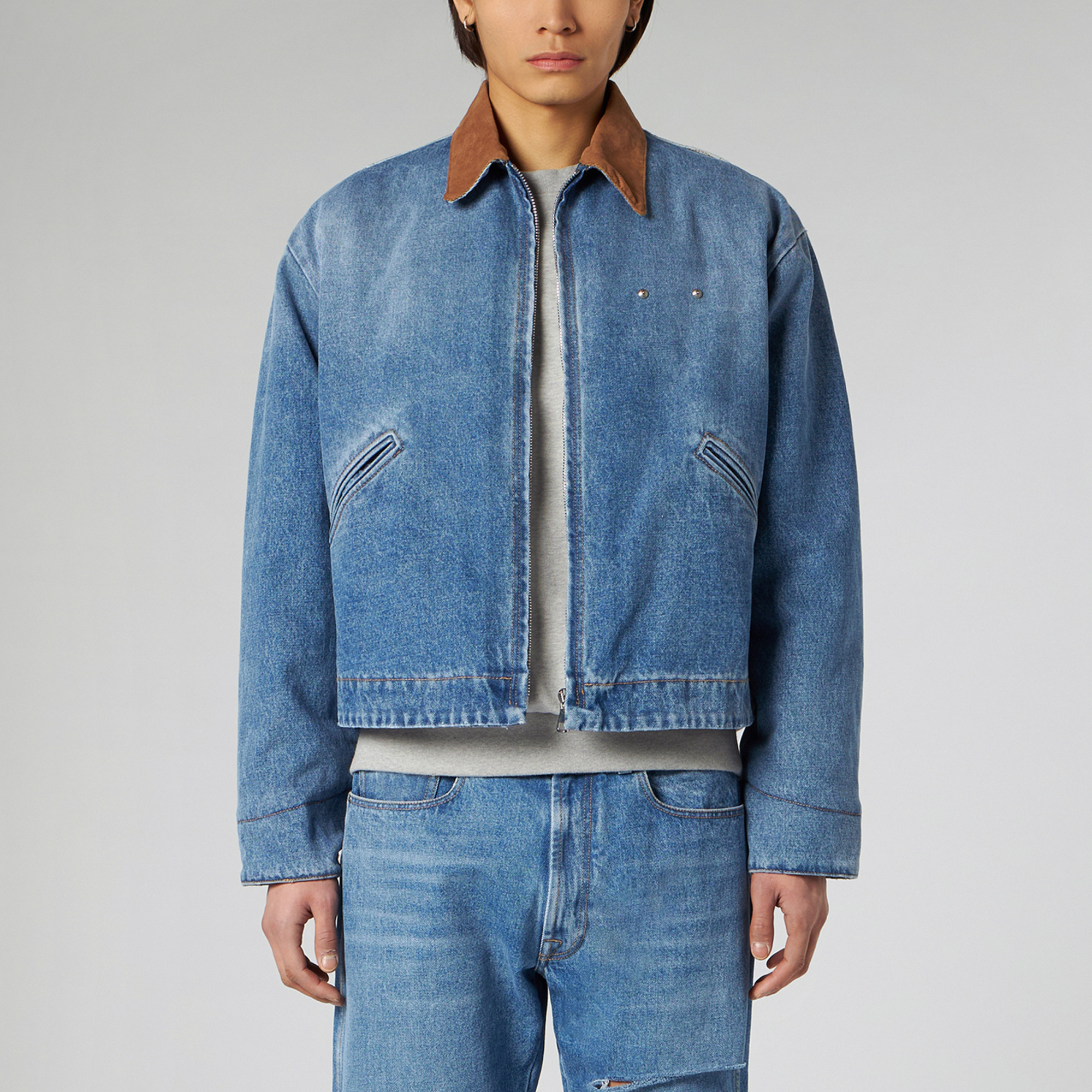 1989 Studio 1989 Denim Worker Jacket In Blue