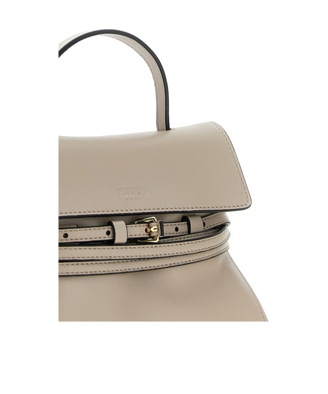 Moschino 'tie Me' Small Handbag In Gray