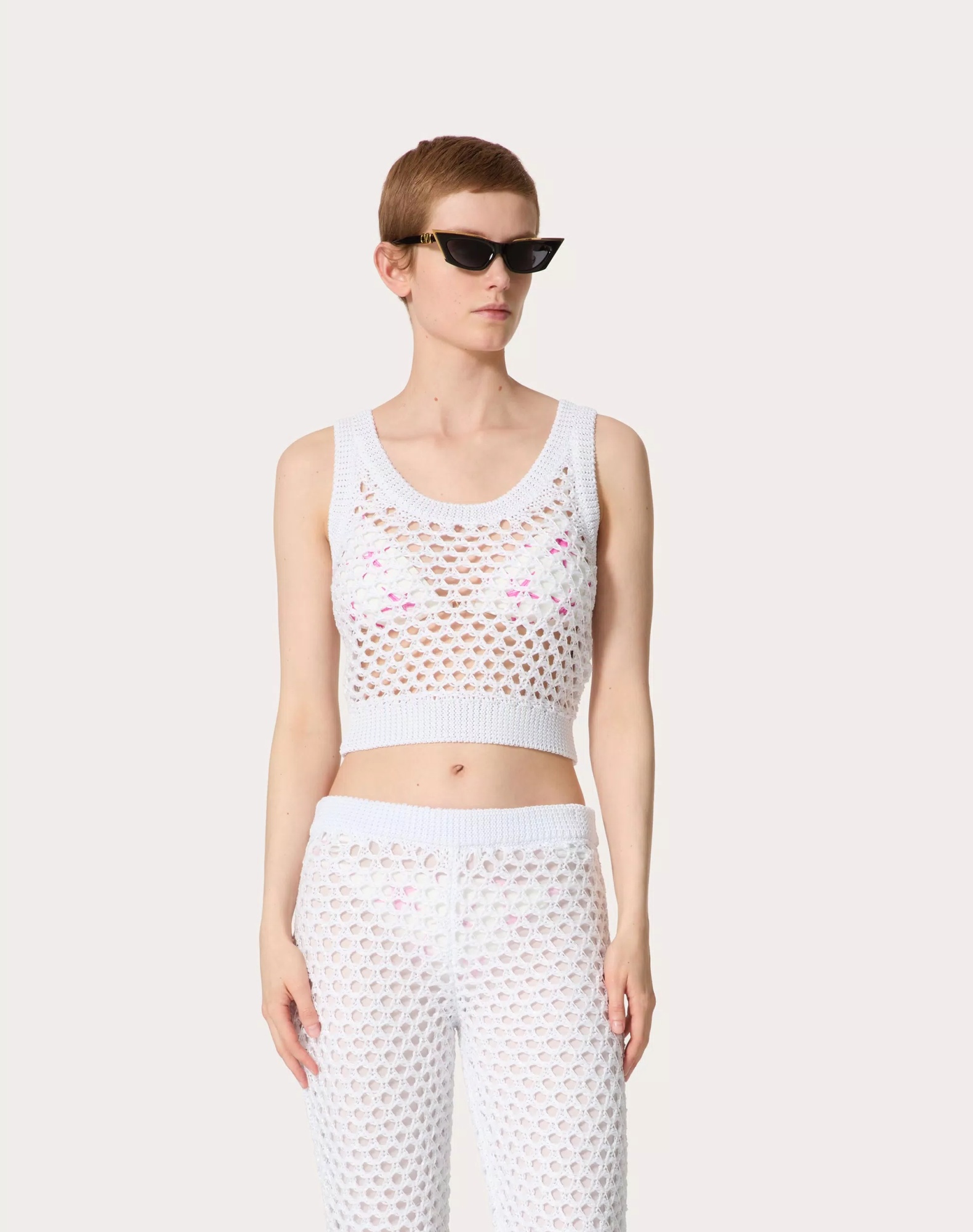 Valentino Top Aus Viskose Und Lurex Mit Pailletten Frau Weiss S In White