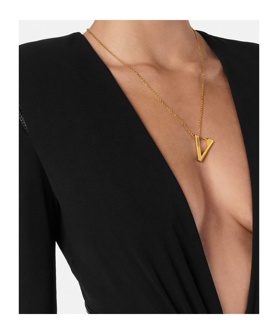 Versace V-shaped Necklace In Gold