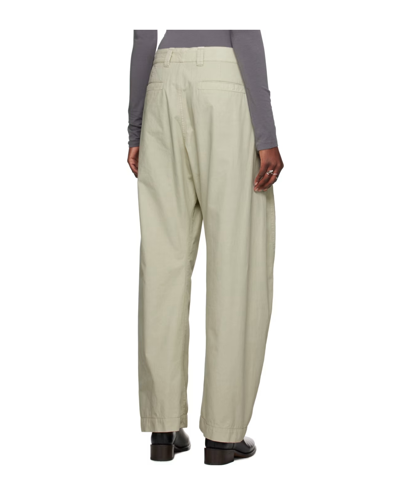 Shop Lemaire High-waisted Four-pocket Casual Pants In Gray