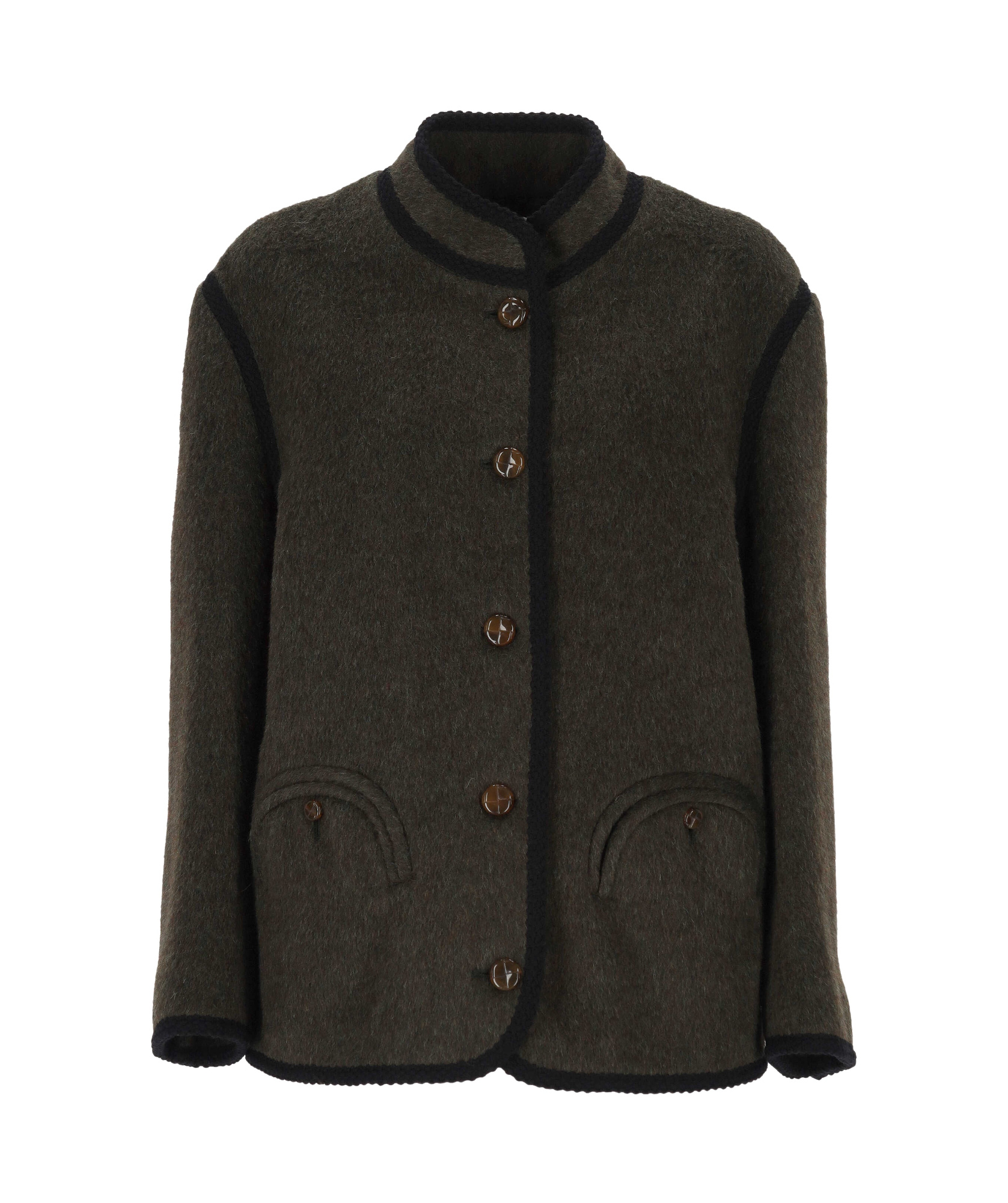 Blazé Milano High Collar Casual Jacket In Black