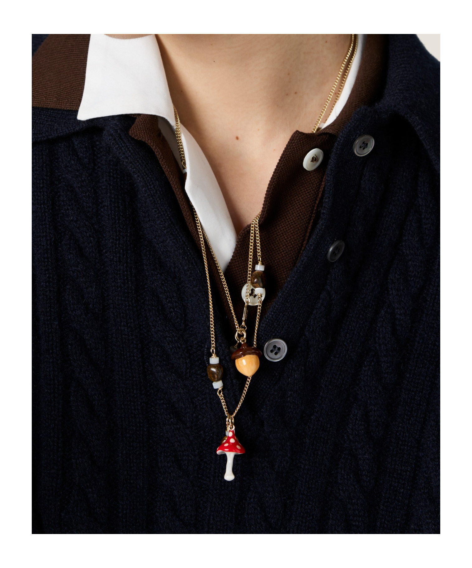 Miu Miu Pendant Necklace In Yellow