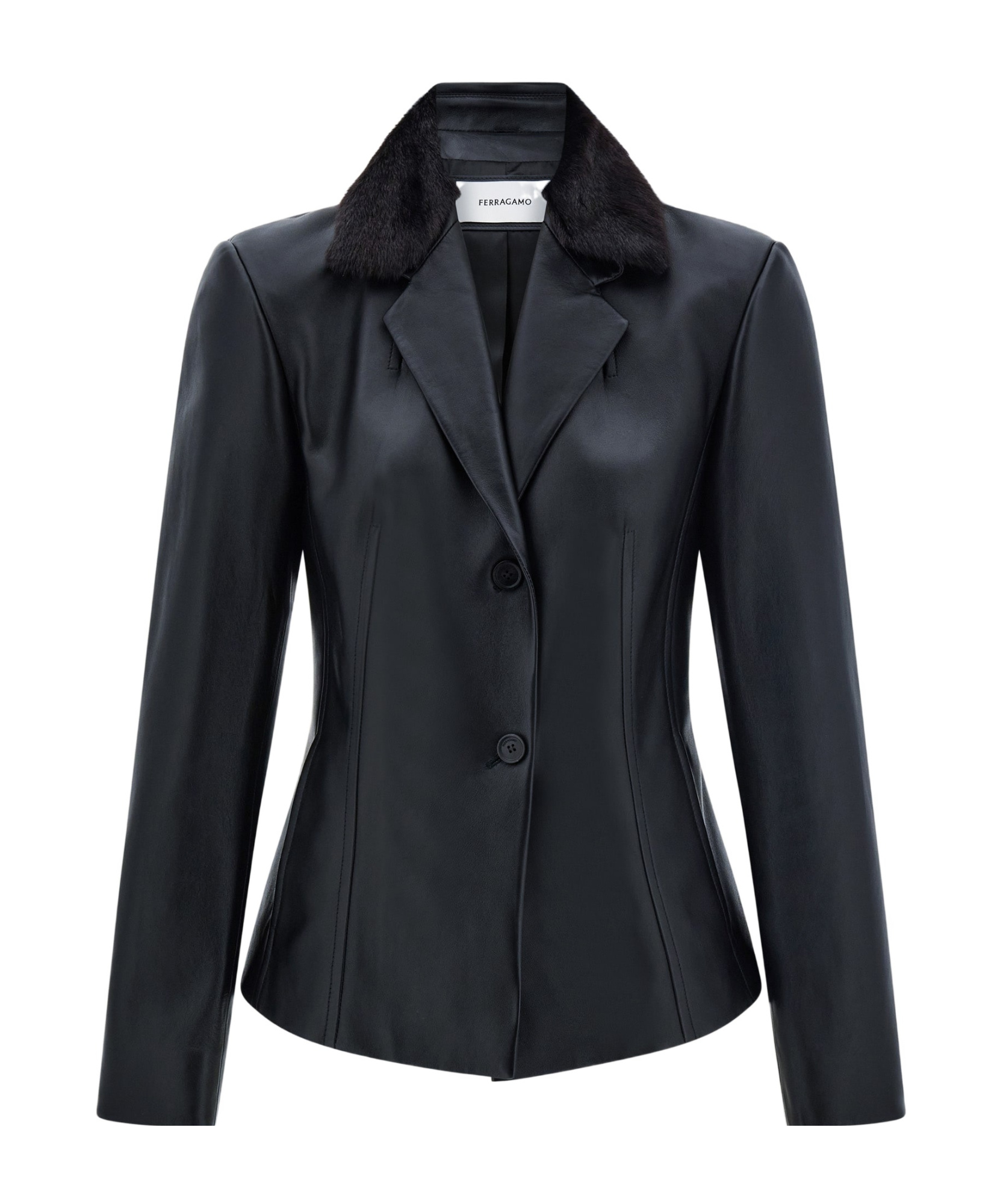 Ferragamo Nappa Blazer In Black
