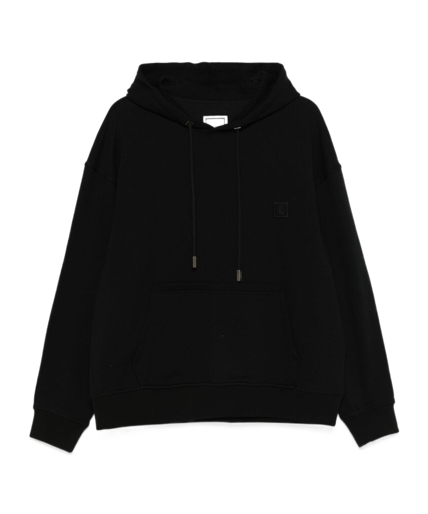 Wooyoungmi Classic Black Hoodie With Signature Logo Accents In Black