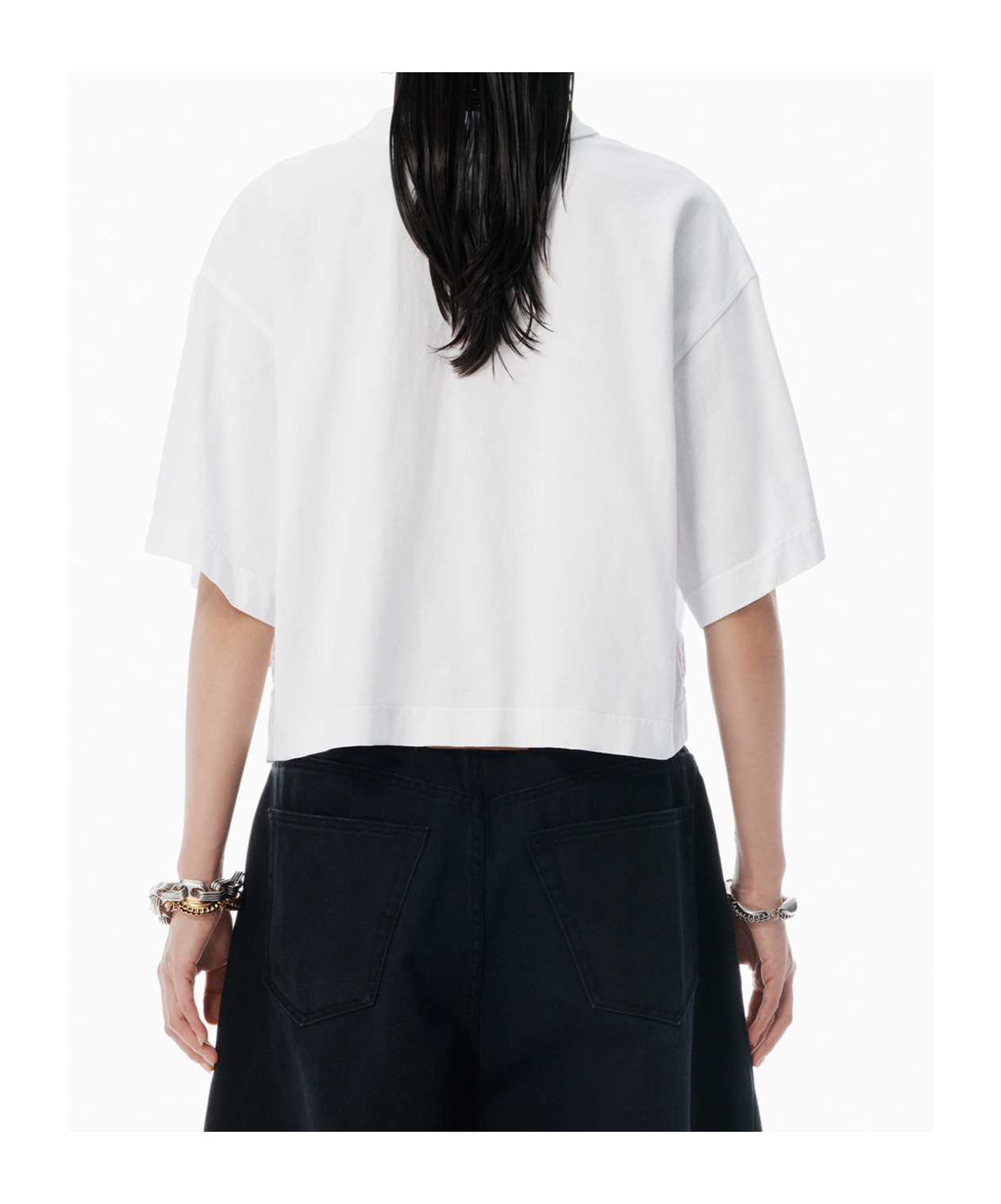Alexander Wang Collared Shirt With Short Sleeves In White