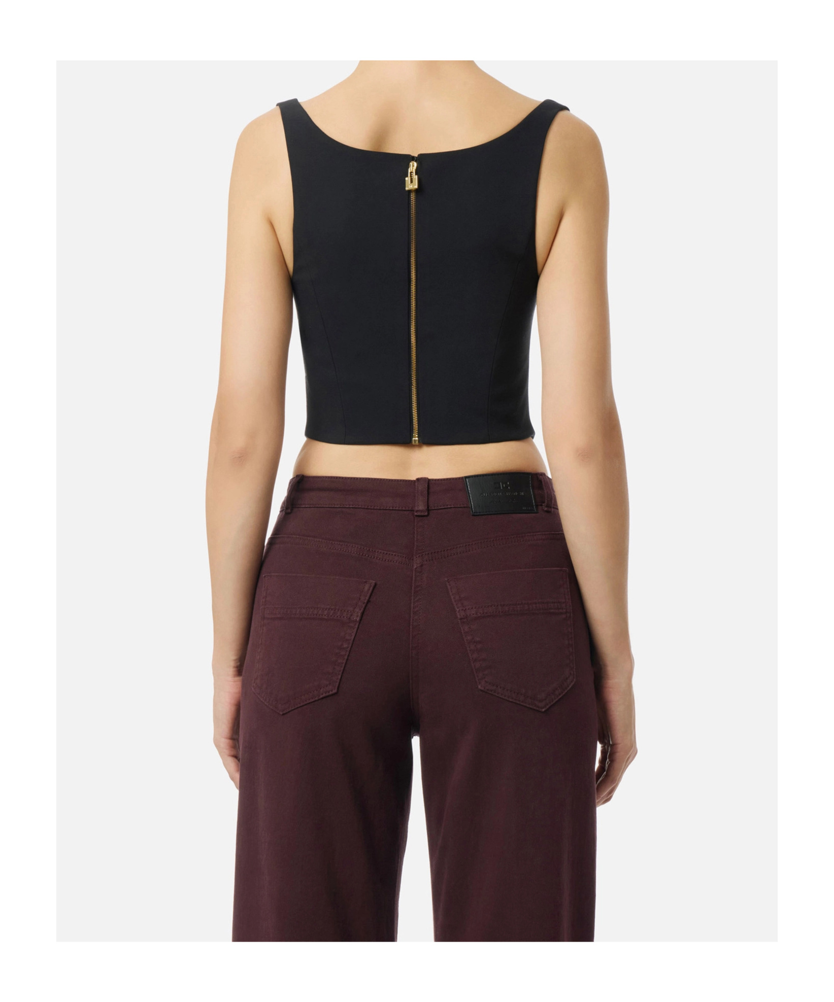 Elisabetta Franchi Bustier Top In Black