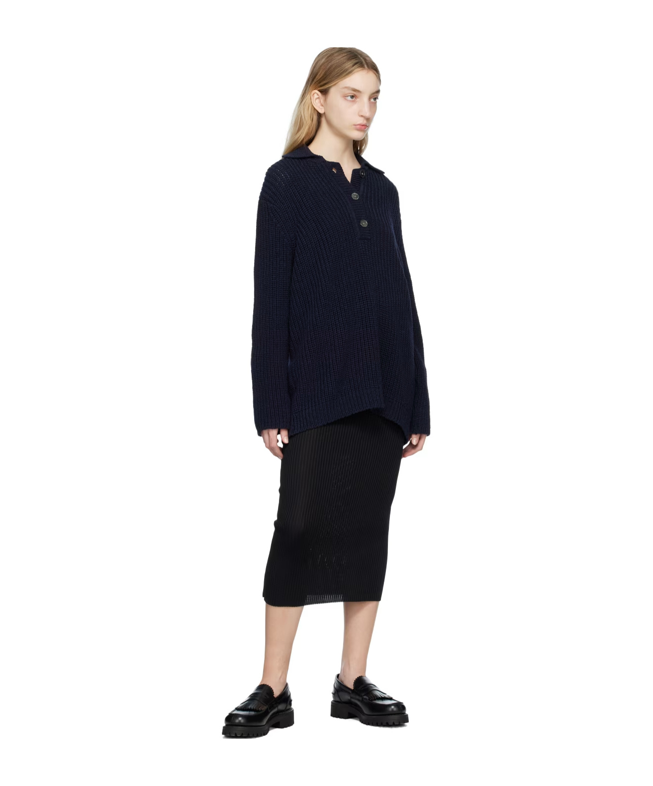 Our Legacy Lapel Long-sleeved Sweater In Black