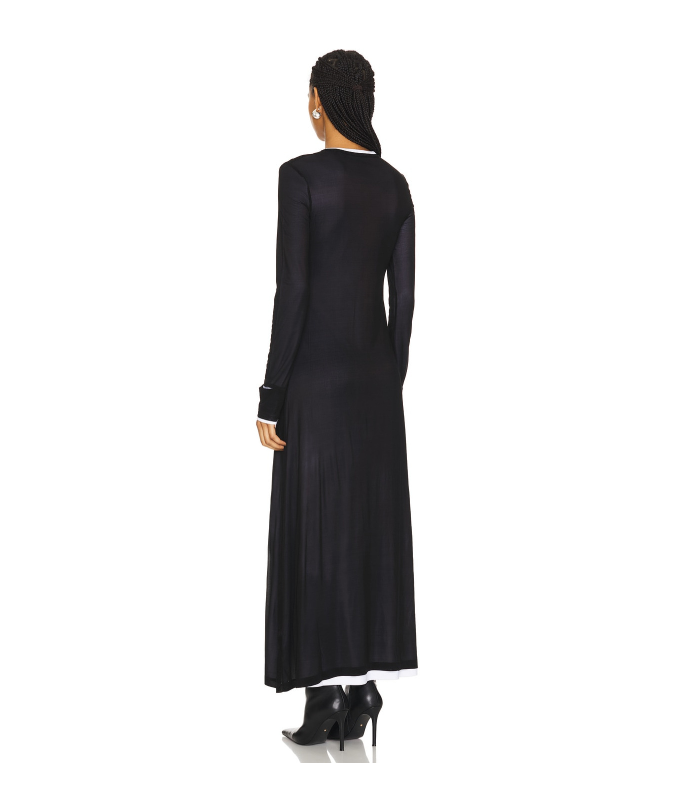 Helmut Lang Mehrlagiges Maxikleid Aus Cupro In Black