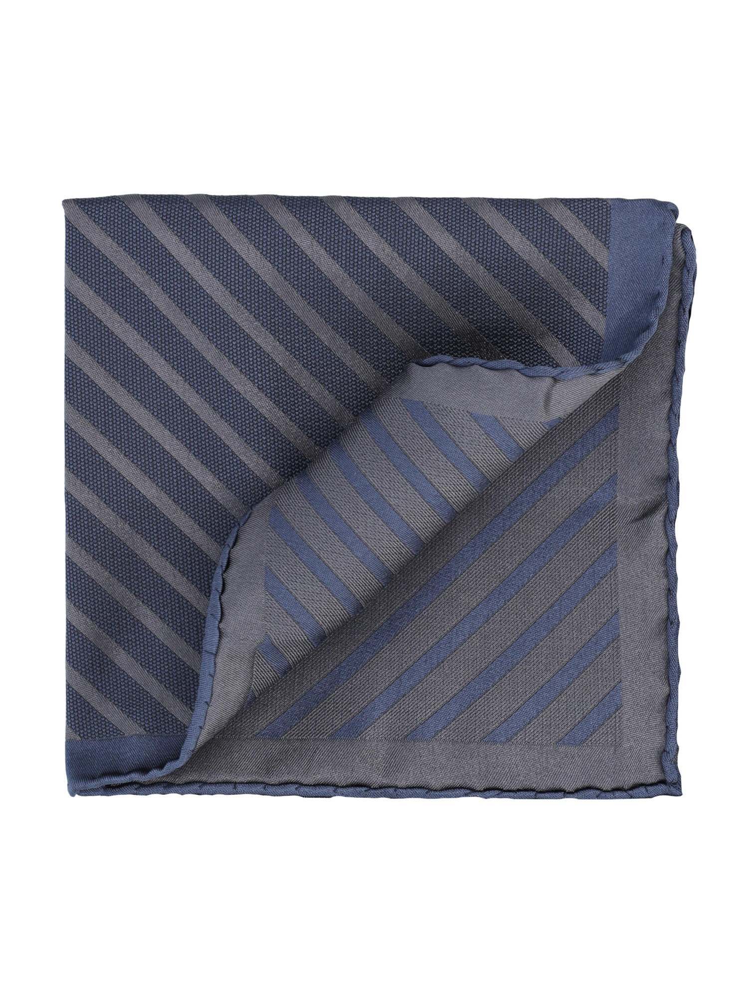 Brunello Cucinelli Striped Pocket Square In Blue