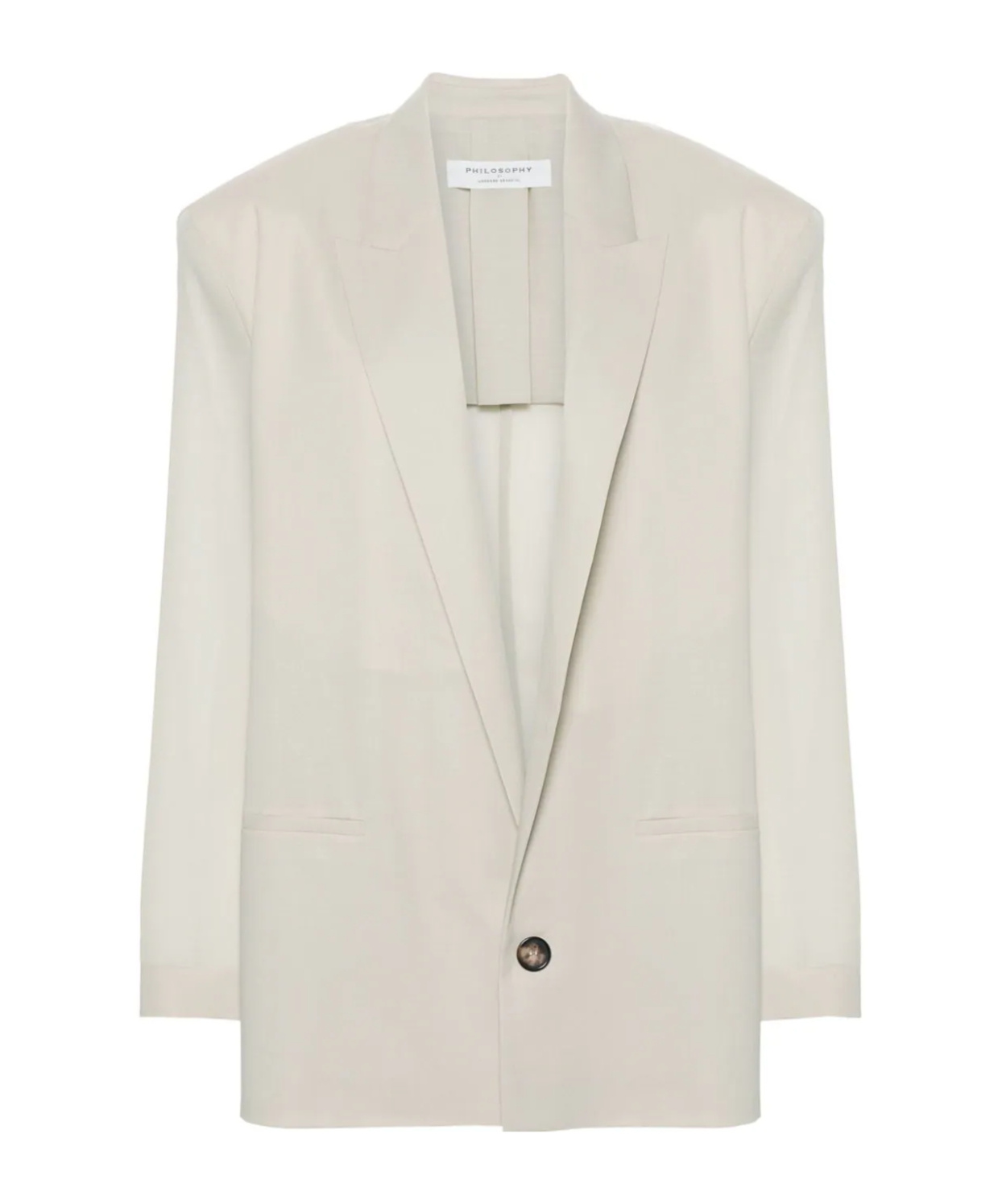 Shop Philosophy Di Lorenzo Serafini Sheer Single-breasted Blazer In White
