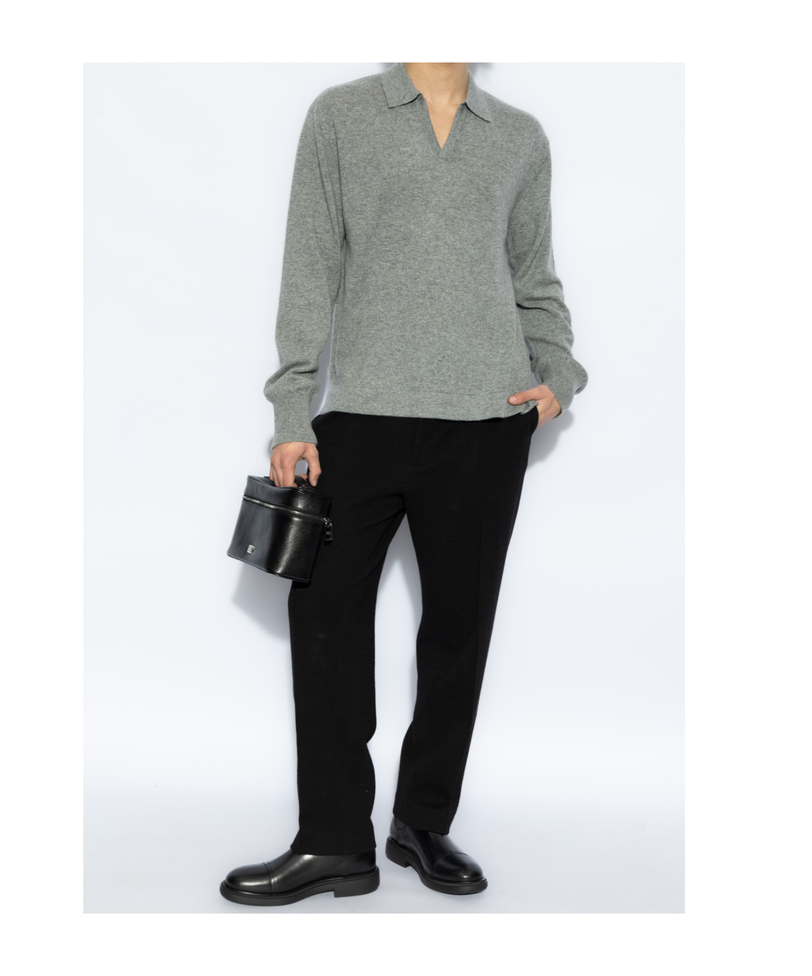 Shop Officine Generale Tapered Trousers In Black