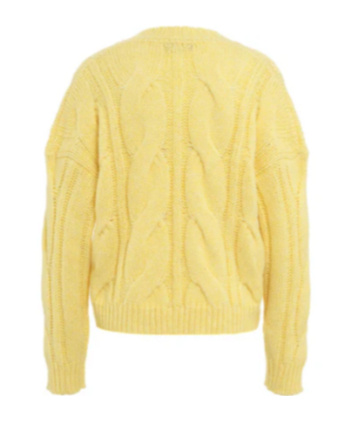 Roberto Collina Cable-knit V-neck Sweater In Yellow