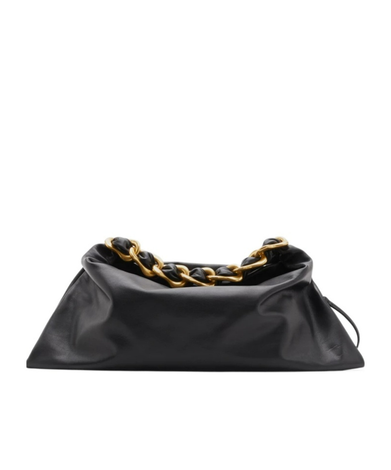 Burberry Medium Knight Leather Shoulder Bag In Black