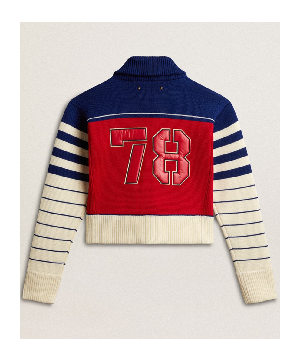 Golden Goose Long-sleeved Sweater Coat In Multicolor