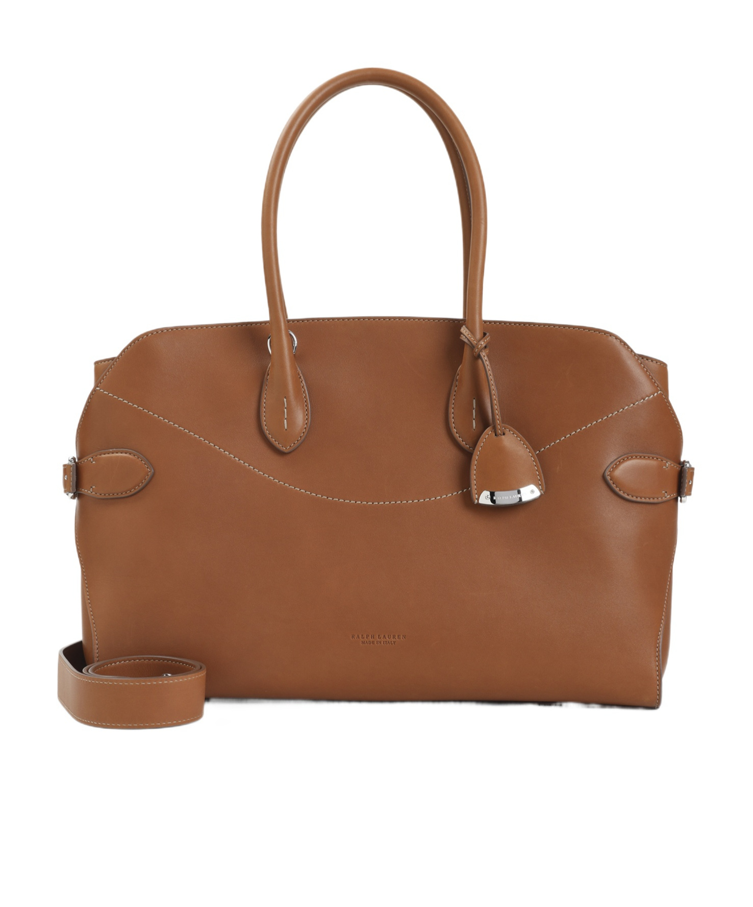 Ralph Lauren Medium The Ralph Calfskin Satchel In Brown