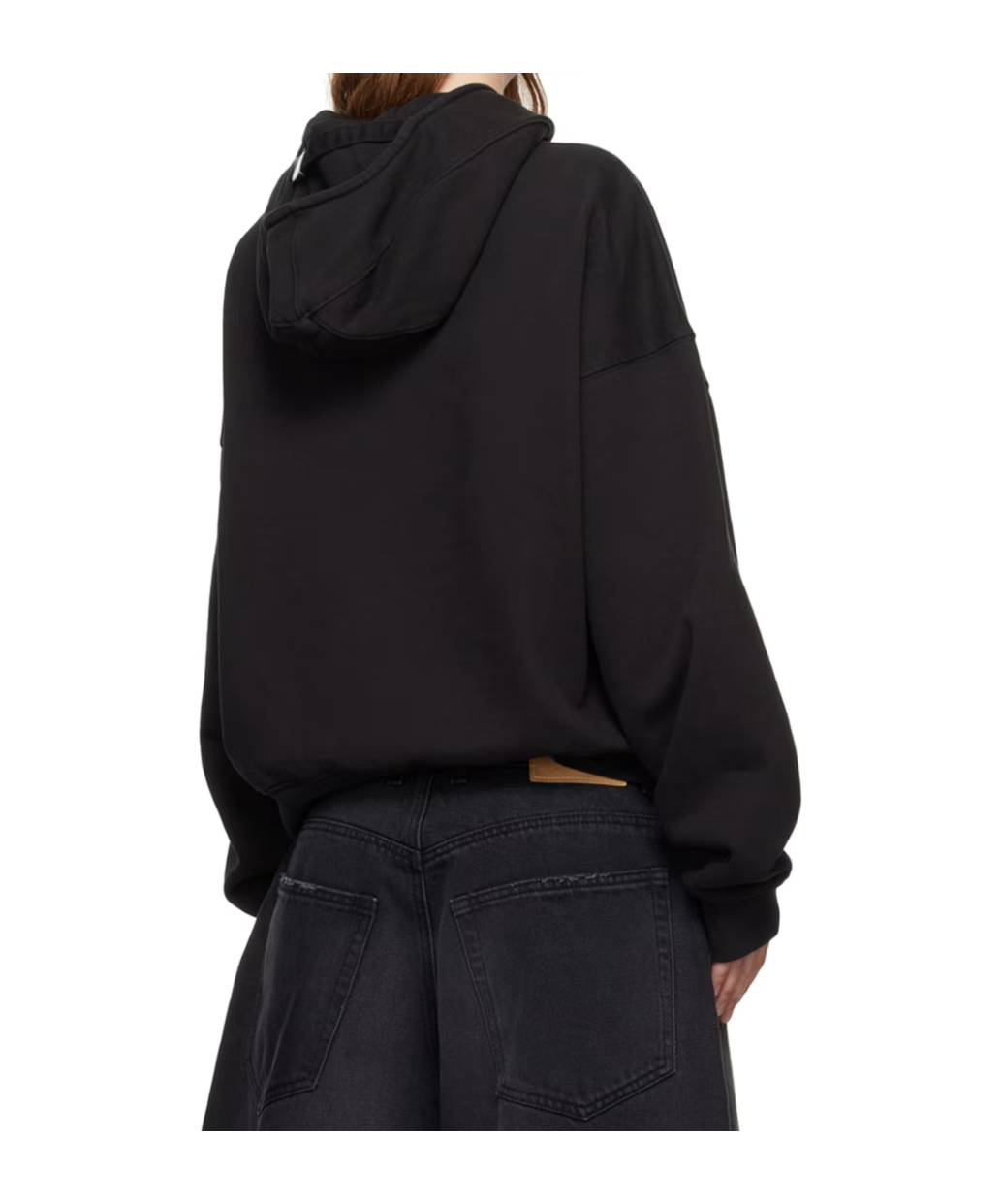 We11 Done Zippered Hooded Sweatshirt In Black
