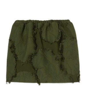 Shop Gucci Wool Blend Fil Coupé Mini Skirt In Green