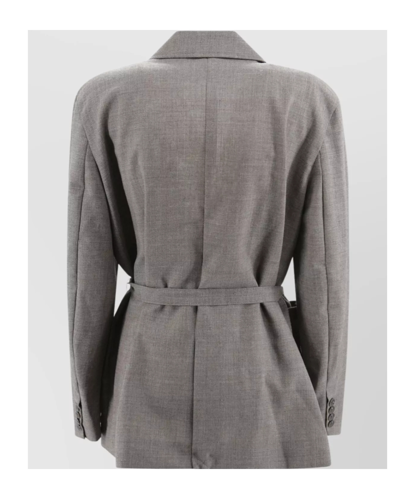 Soeur Double-breasted Jacket With Belted Waist In Gray