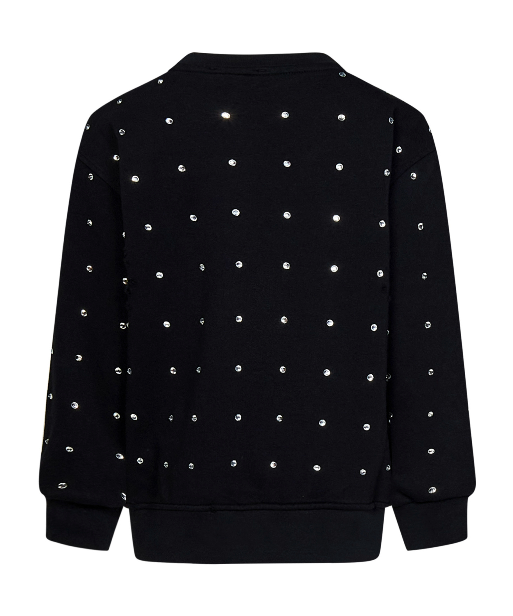 Barrow Logo-print Rhinestone-embellished Cotton Sweatshirt In Black