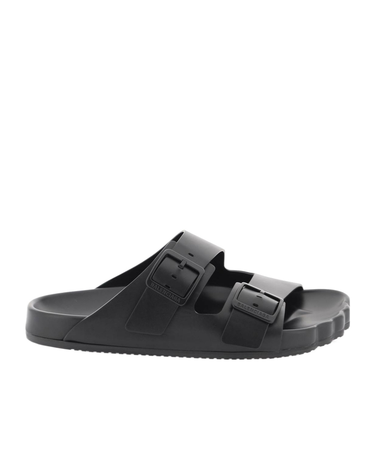 Balenciaga Smooth Leather Sunday Slides For A Chic In Black