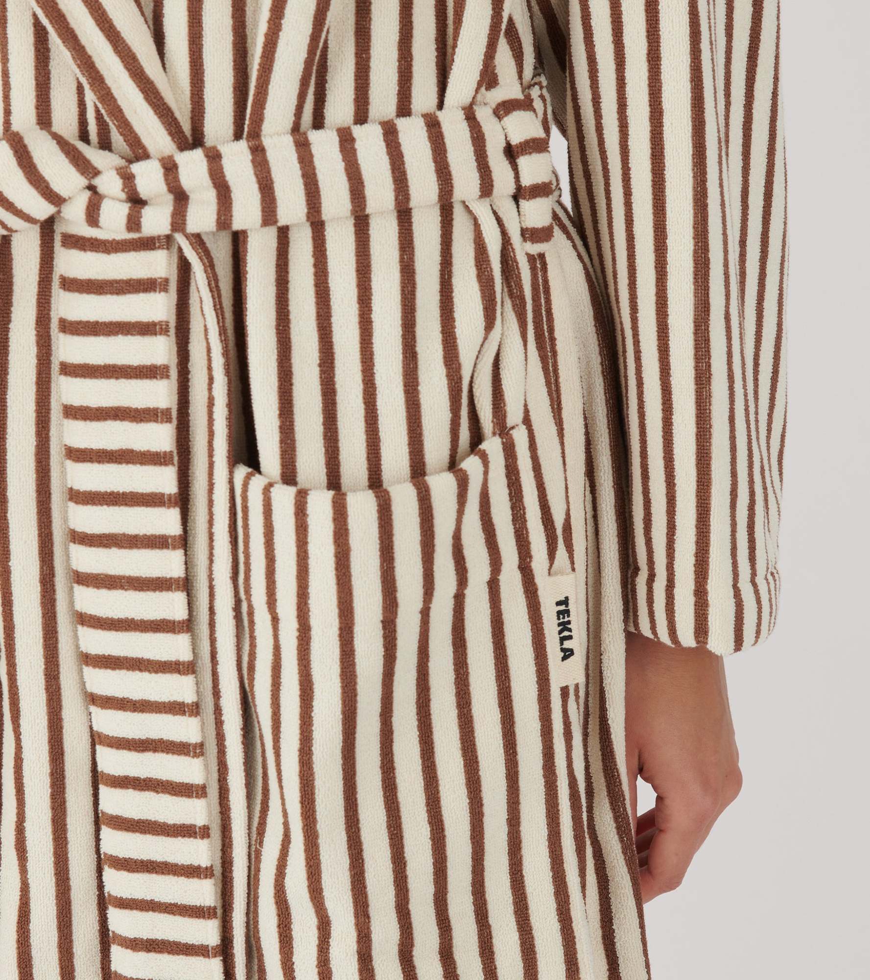 Tekla Striped Hooded Bathrobe In Multi