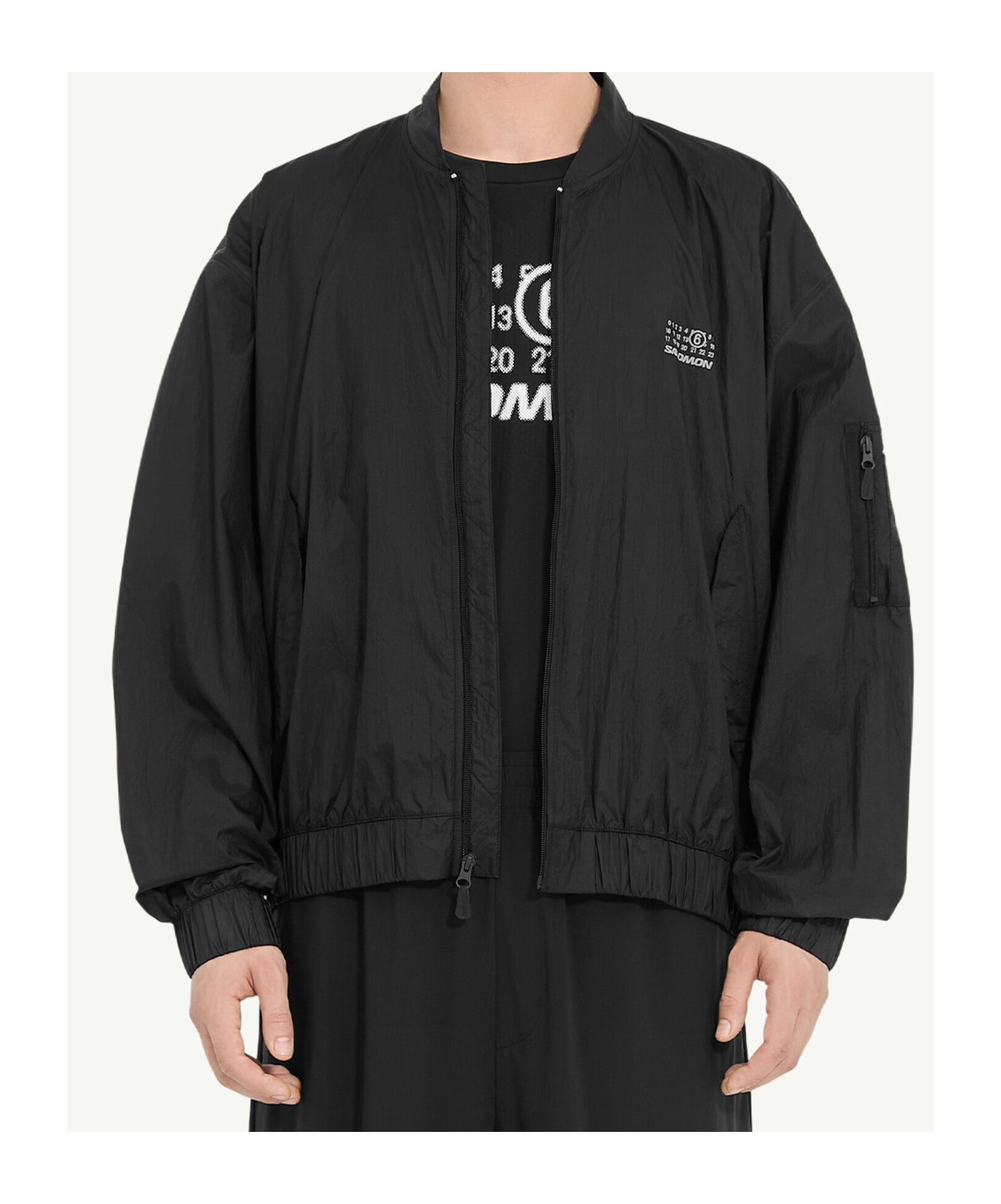 Mm6 Maison Margiela Mm6 X Salomon Edition Bomber Jacket Black In Black