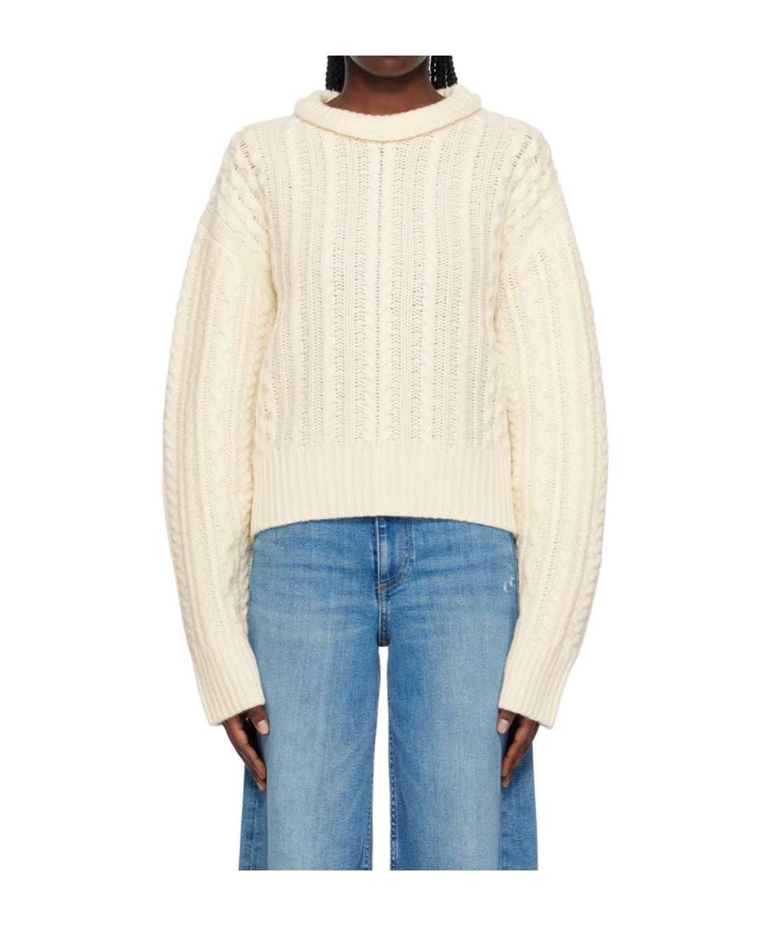 Re/done Cable-knit Wool Sweater In White