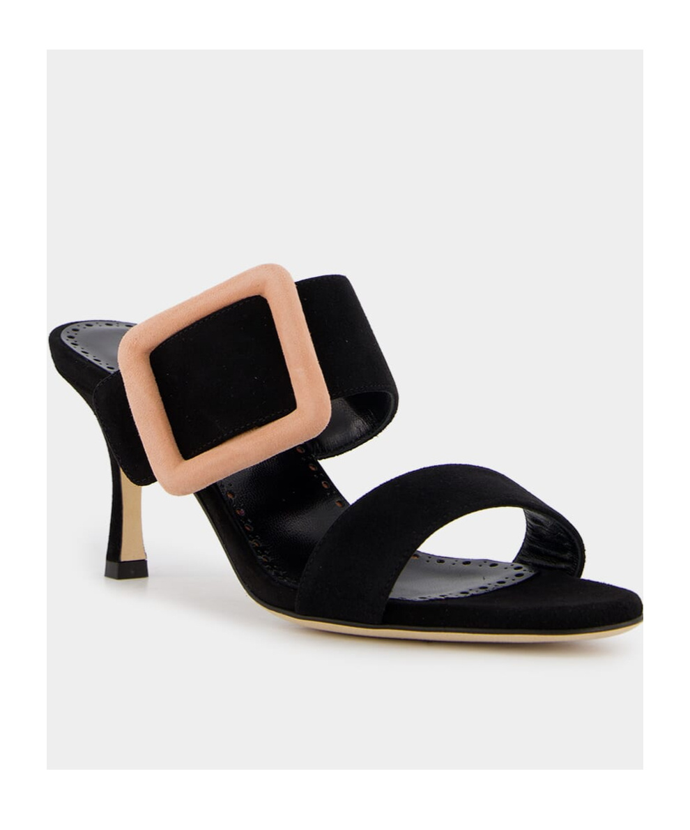 MANOLO BLAHNIK MANOLO BLAHNIK BUCKLE DETAILED OPEN TOE MULES
