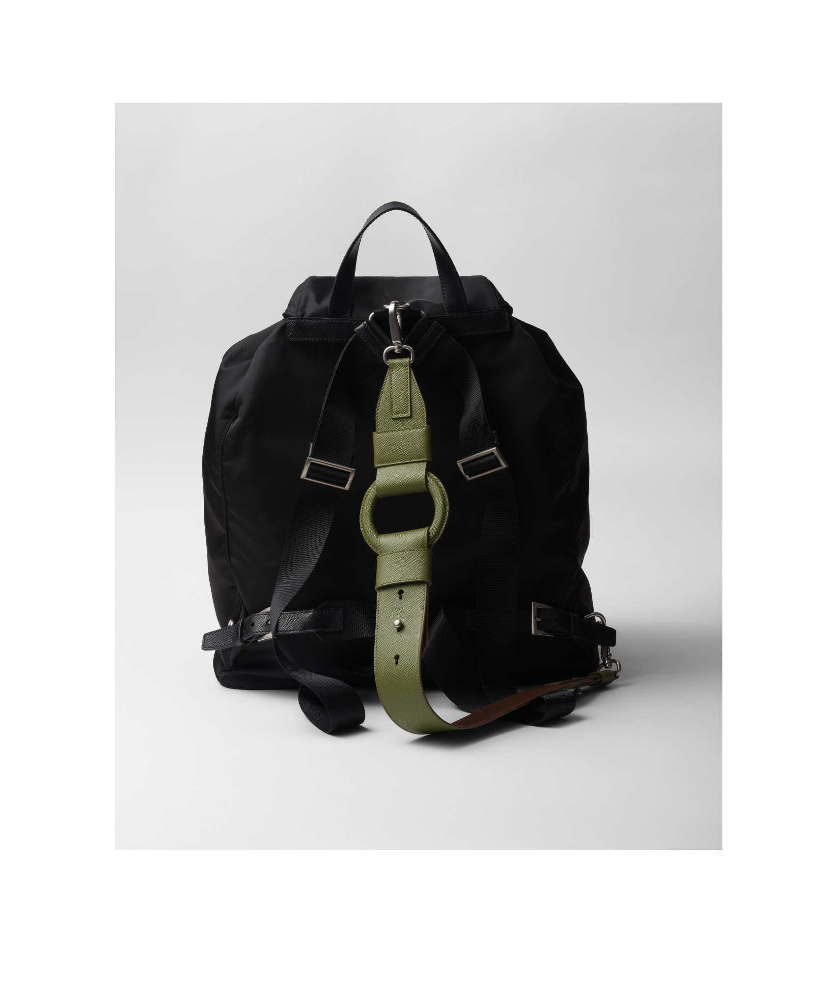 Prada Logo Shoulder Strap In Bracken Green