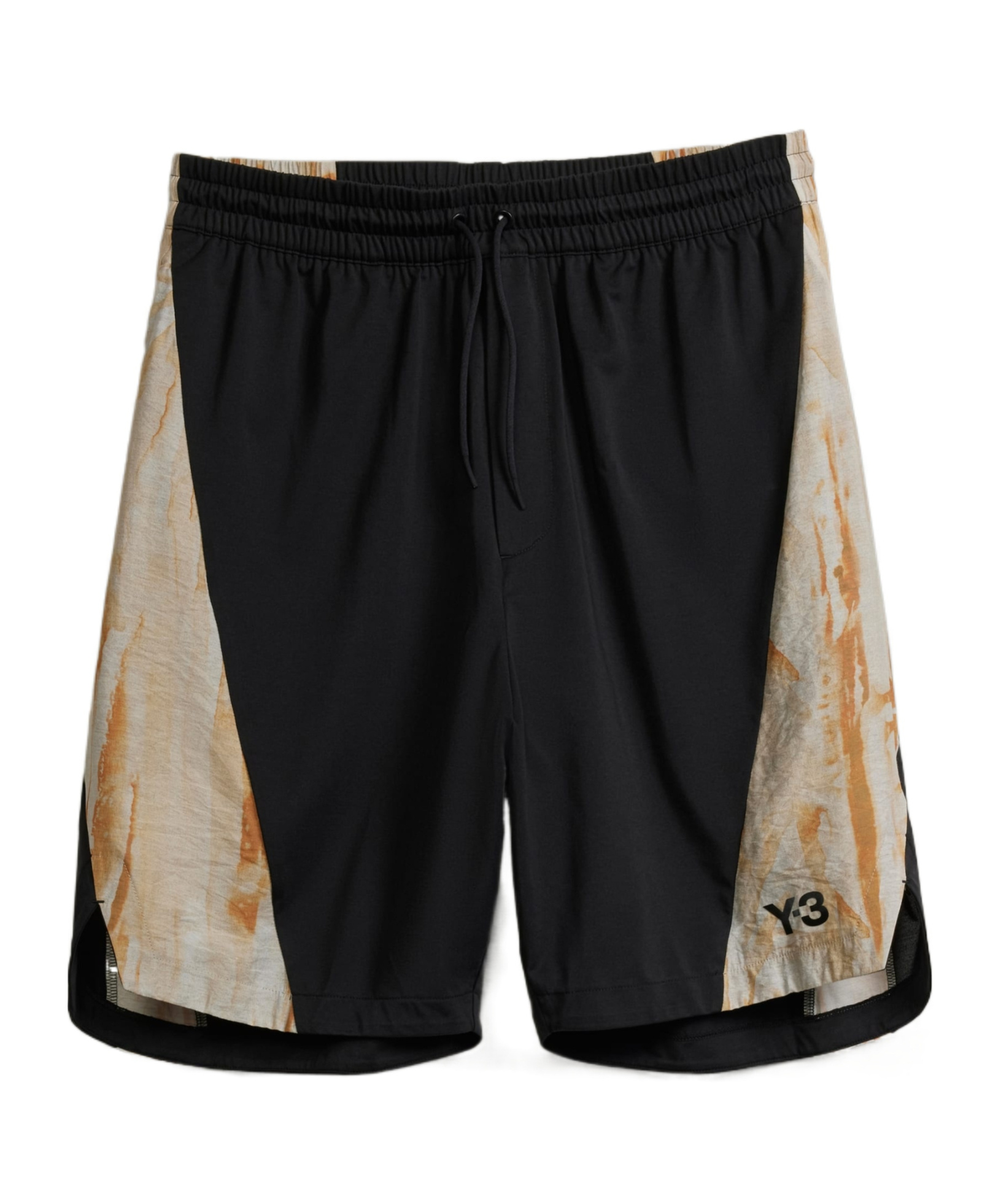Y-3 Rust-dye Track Shorts In Black