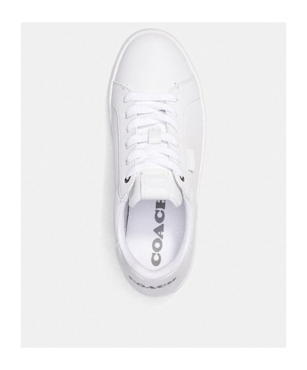 Coach Round-toe Lace-up Sneakers In White