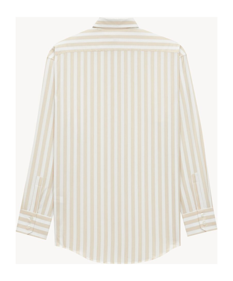 Saint Laurent Striped Cotton Cassandre Shirt In White