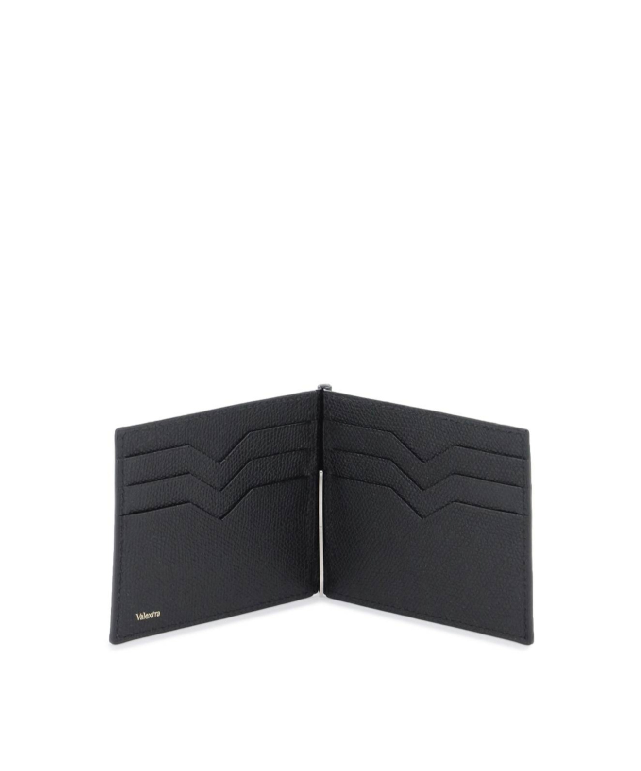 Valextra Compact Grip Wallet In Black